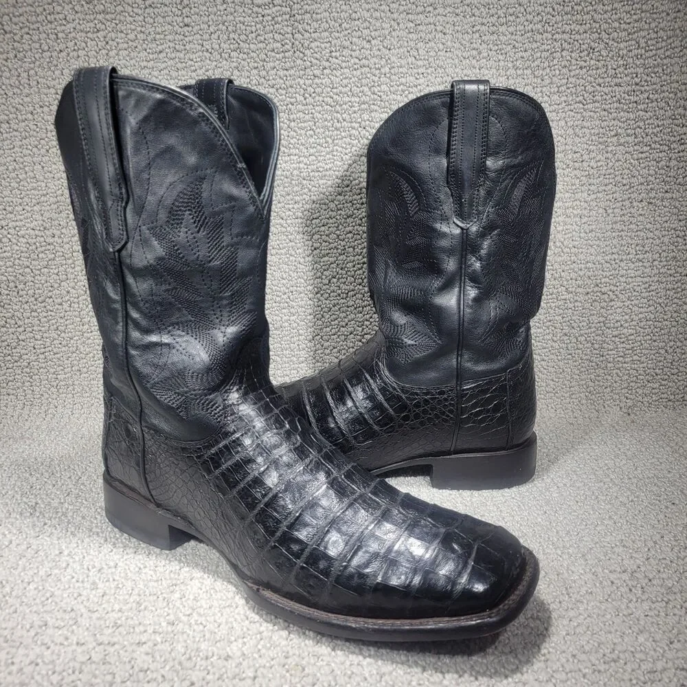 Tecovas The William Men's US Size 15D Midnight Caiman Cowboy Boots